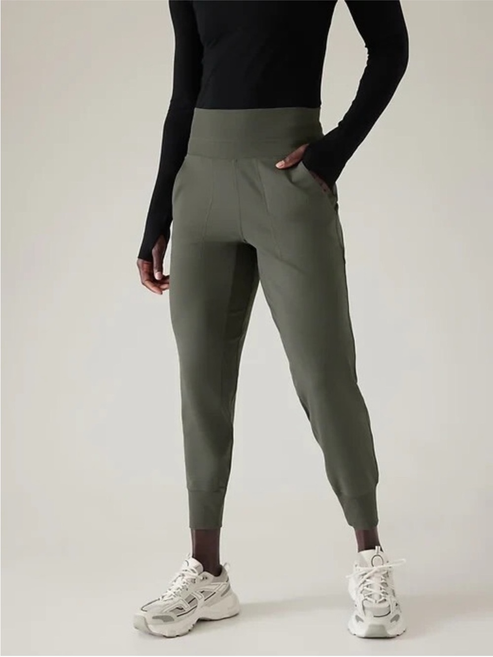 Athleta Venice High Rise Joggers Green 597888 MP Petite
